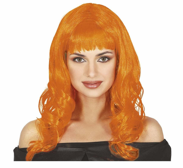 Oranje Pruik Lang Haar van Fiestas Guirca koop je bij Partywinkel