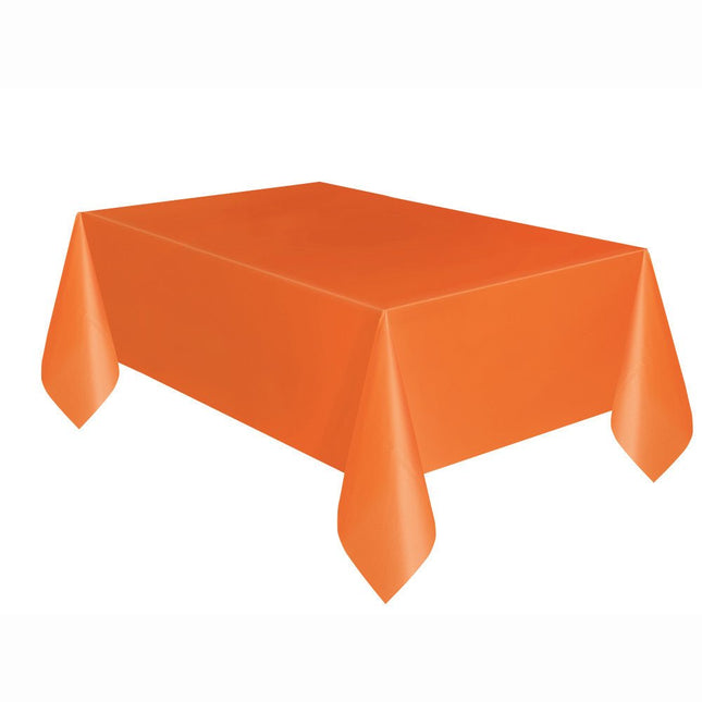 Oranje Tafelkleed Plastic 2,74m van Unique koop je bij Partywinkel