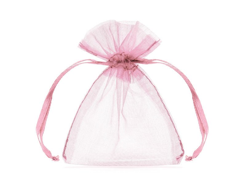 Organza Zakjes Roze 10cm 10st van Partydeco koop je bij Partywinkel