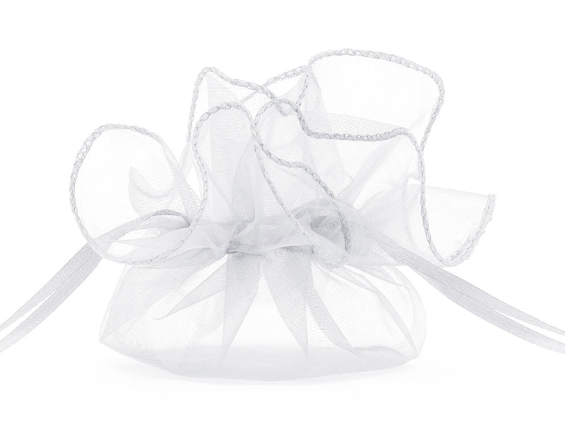 Organza Zakjes Wit 25cm 10st van Partydeco koop je bij Partywinkel