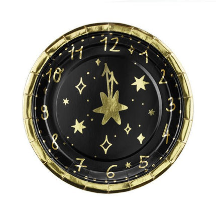 Oud En Nieuw Borden Klok 6st van Partydeco koop je bij Partywinkel