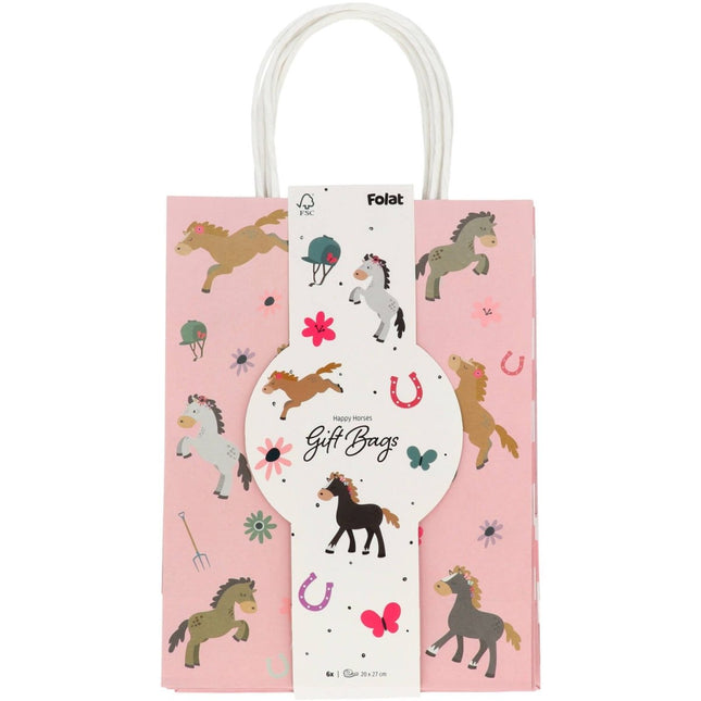 Paard Uitdeeltasjes 27cm 6st van Folat koop je bij Partywinkel