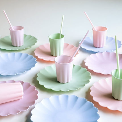 Paars Rietjes Plastic 23cm 12st van Partydeco koop je bij Partywinkel
