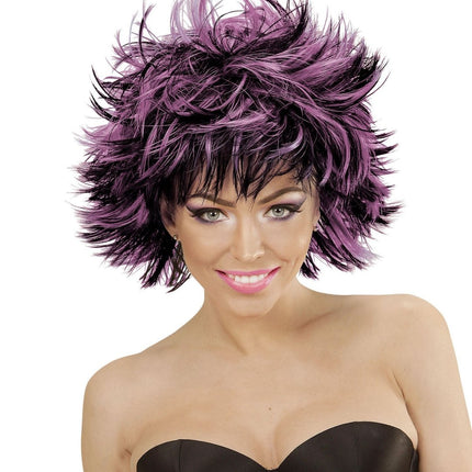 Paars Zwarte Pruik van Widmann koop je bij Partywinkel