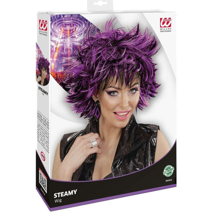 Paars Zwarte Pruik van Widmann koop je bij Partywinkel