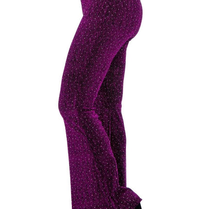 Paarse Broek Dames Flared Glitter van Wilbers & Wilbers koop je bij Partywinkel