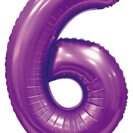 Paarse Cijfer Ballon 6 Jaar Glans 86cm van WeFiesta koop je bij Partywinkel