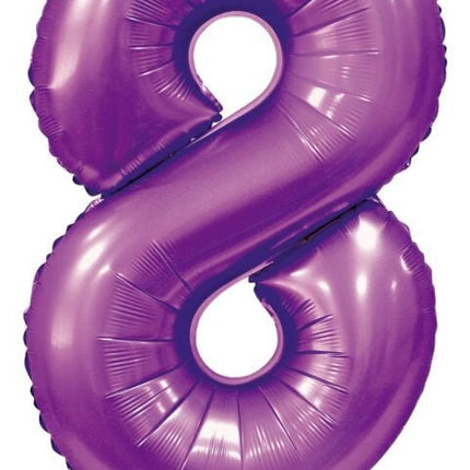 Paarse Cijfer Ballon 8 Jaar Glans 86cm van WeFiesta koop je bij Partywinkel