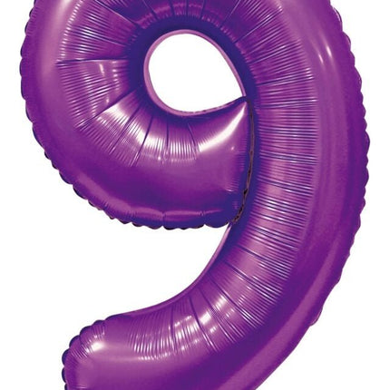 Paarse Cijfer Ballon 9 Jaar Glans 86cm van WeFiesta koop je bij Partywinkel
