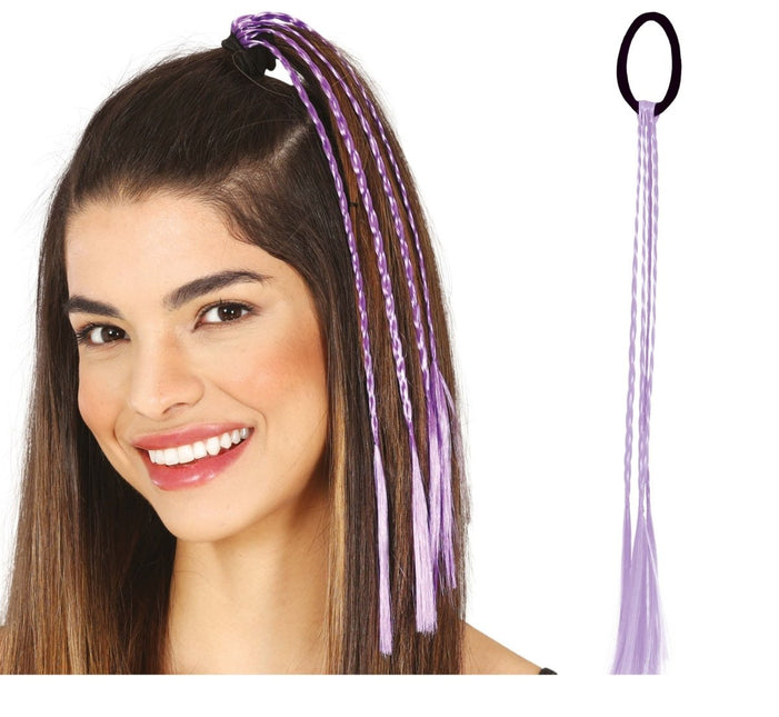 Paarse Hair Extension 35cm 3st van Fiestas Guirca koop je bij Partywinkel