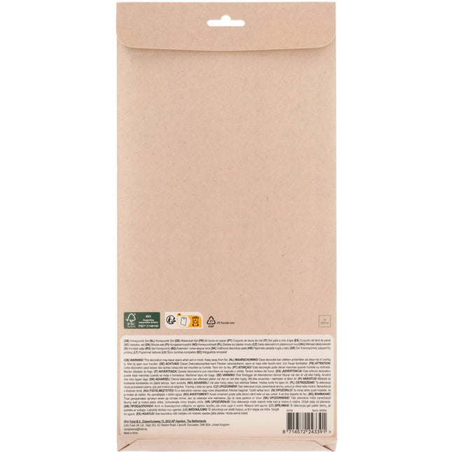 Paarse Honeycombs 30cm 3st van Folat koop je bij Partywinkel