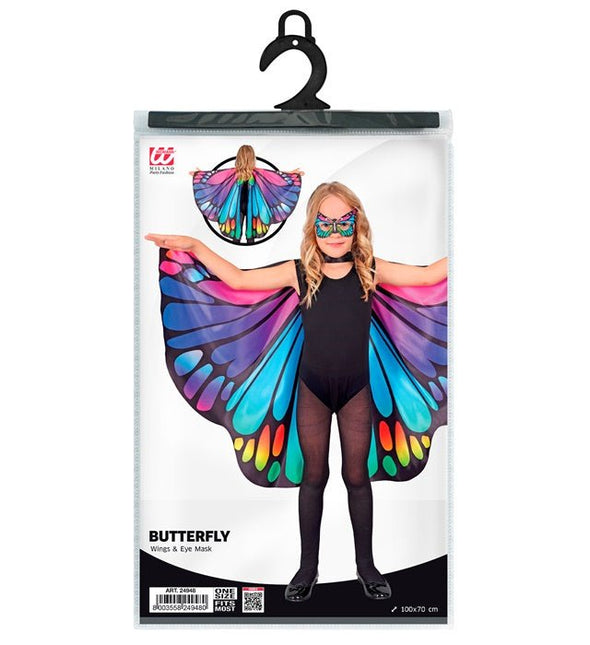 Paars/Roze Vlindervleugels En Oogmasker van Widmann koop je bij Partywinkel