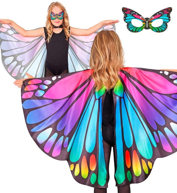 Paars/Roze Vlindervleugels En Oogmasker van Widmann koop je bij Partywinkel