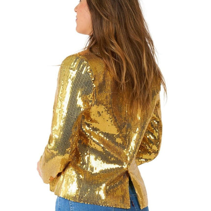 Paillet Goud Blazer Dames Suitmeister van Suitmeister koop je bij Partywinkel
