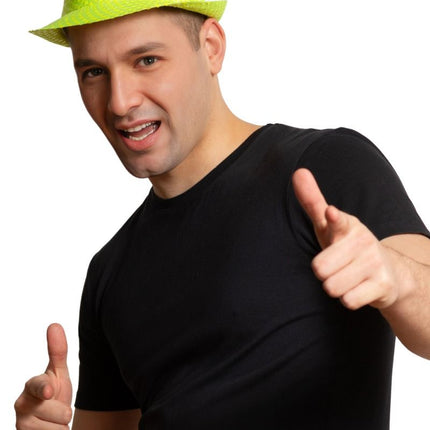 Pailletten Hoedje Neon Groen van Partychimp koop je bij Partywinkel