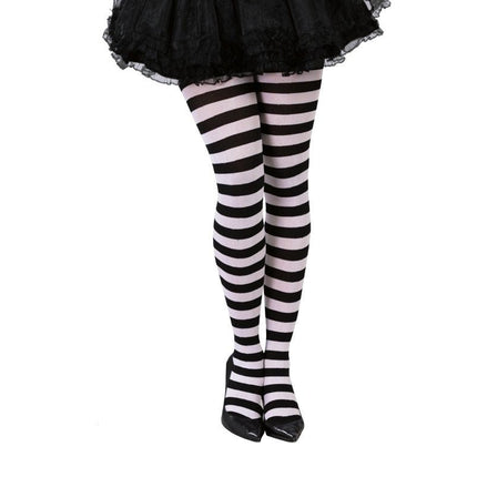 Panty Zwart Wit Gestreept van Fiestas Guirca koop je bij Partywinkel