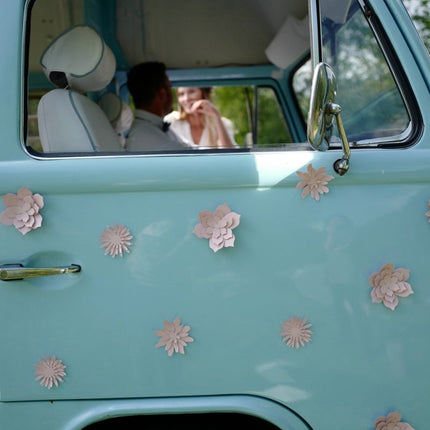 Papieren Bloemen Roze Pastel 3st van Partydeco koop je bij Partywinkel