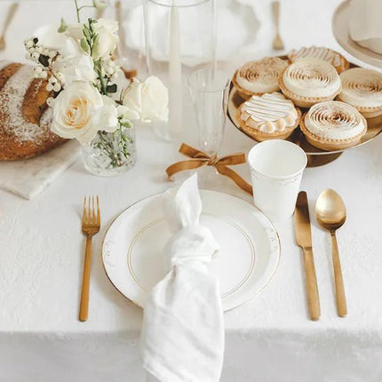 Papieren bordjes met versiering, wit, 23 cm van Partydeco koop je bij Partywinkel