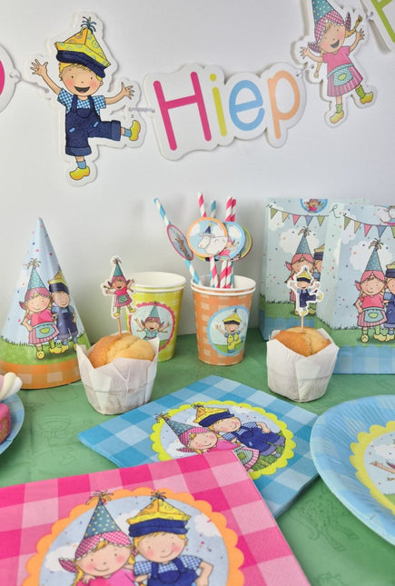 Papieren rietjes Fien & Teun 8st van Haza Witbaard koop je bij Partywinkel