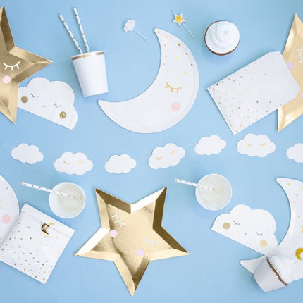 Papieren Rietjes Goud met Sterren 19,5cm 10st van Partydeco koop je bij Partywinkel