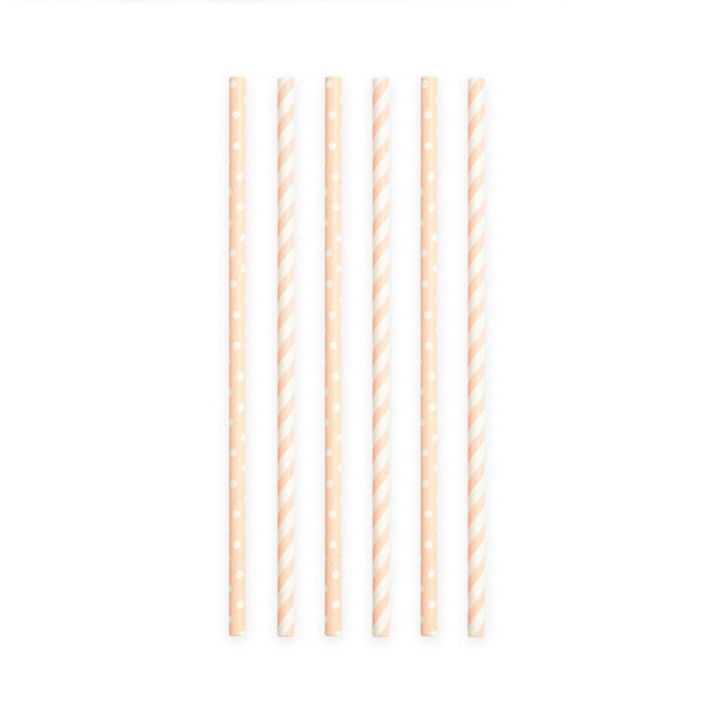 Papieren Rietjes Lichtroze/wit Mix 19,7cm 20st van WeFiesta koop je bij Partywinkel