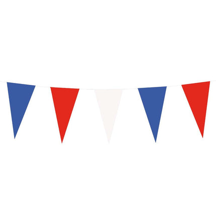 Papieren Vlaggenlijn Rood - Wit - Blauw 10m van Boland koop je bij Partywinkel