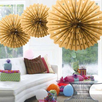 Papieren Waaier Goud 45cm van Folat koop je bij Partywinkel