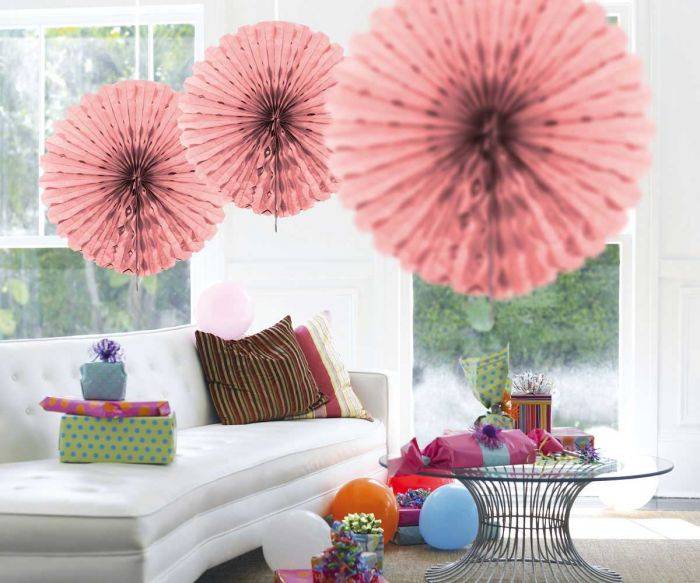 Papieren Waaier Lichtroze 45cm van Folat koop je bij Partywinkel