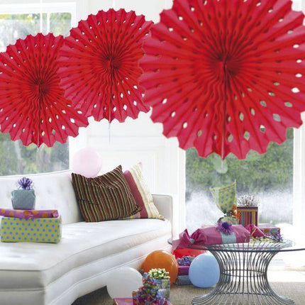 Papieren Waaier Rood 45cm van Folat koop je bij Partywinkel
