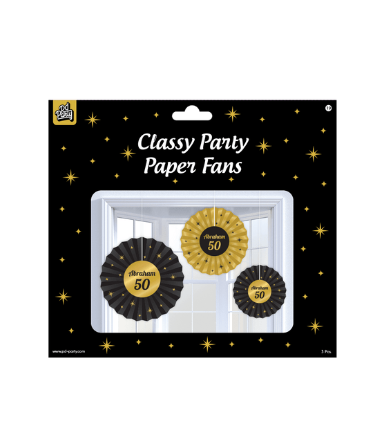 Papieren Waaiers Abraham Set 20 - 40cm 3 - delig van Paper Dreams koop je bij Partywinkel