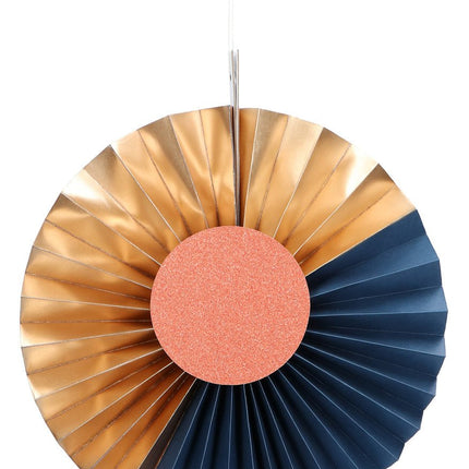 Papieren Waaiers Blauw 35cm 3st van Folat koop je bij Partywinkel