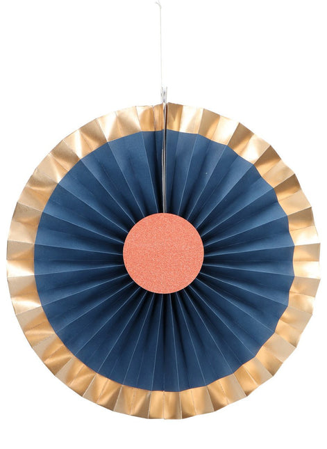 Papieren Waaiers Blauw 35cm 3st van Folat koop je bij Partywinkel