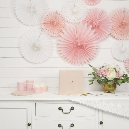 Papieren Waaiers Wit Set 20 - 30cm 3 delig van Partydeco koop je bij Partywinkel