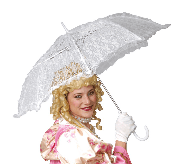 Parasol Wit 70cm van Fiestas Guirca koop je bij Partywinkel