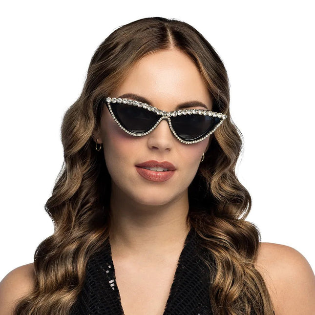 Party Bril Zwart Zilver Glitters van Boland koop je bij Partywinkel