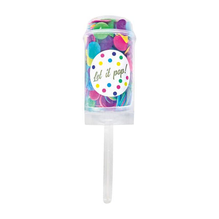 Party Popper Push Pop Paper Round Multicolor van Riethmueller koop je bij Partywinkel