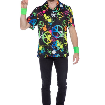 Hippie 60S Blouse Heren Neon van Wilbers & Wilbers koop je bij Partywinkel