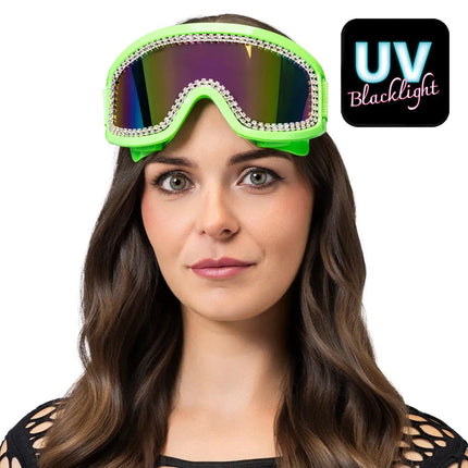 Party skibril Rave neongroen UV van Boland koop je bij Partywinkel