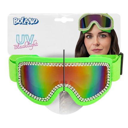 Party skibril Rave neongroen UV van Boland koop je bij Partywinkel