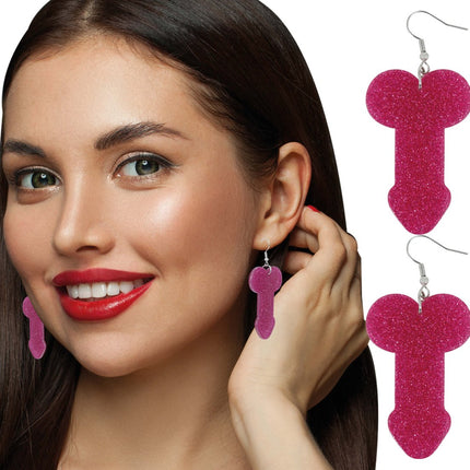 Penis Oorbellen Roze 5cm van Fiestas Guirca koop je bij Partywinkel