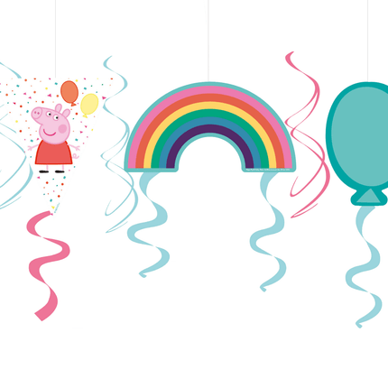 Peppa Pig Hangdecoratie Set 61cm 7 delig van Riethmueller koop je bij Partywinkel