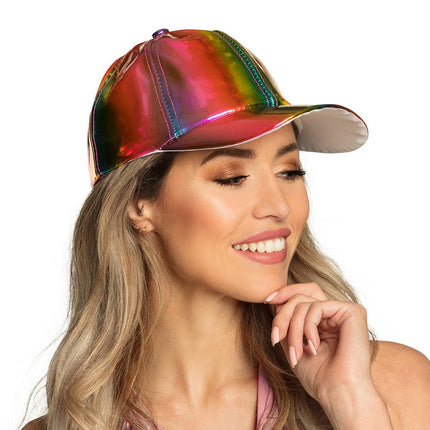 Pet Holografisch Regenboog Verstelbaar 26cm van Boland koop je bij Partywinkel