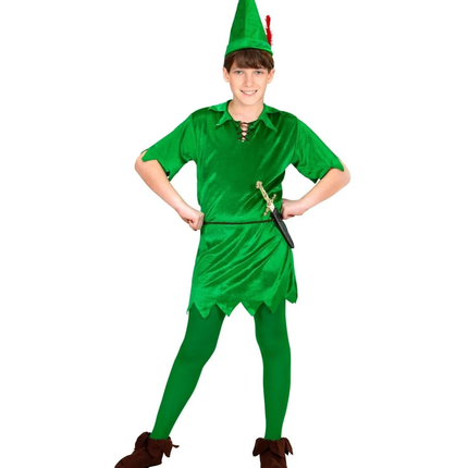 Peter Pan-kostume grøn dreng