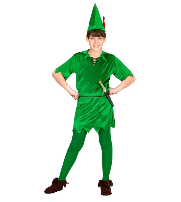 Peter Pan-kostume grøn dreng