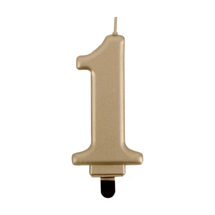 1 års stearinlys, guld, 8 cm