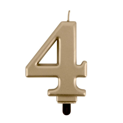 4-års-lys, guld, 8 cm