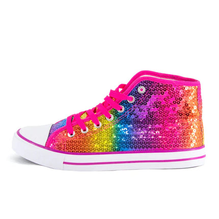 Farvede sko med glitter