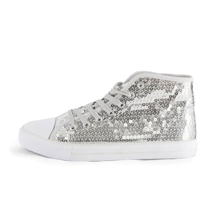 Sølvfarvede sko med glitter