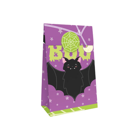 Halloween-uddelingsposer, lilla, Boo, 10 stk.