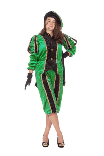 Pietenpak Groen Fluweel van Wilbers & Wilbers koop je bij Partywinkel